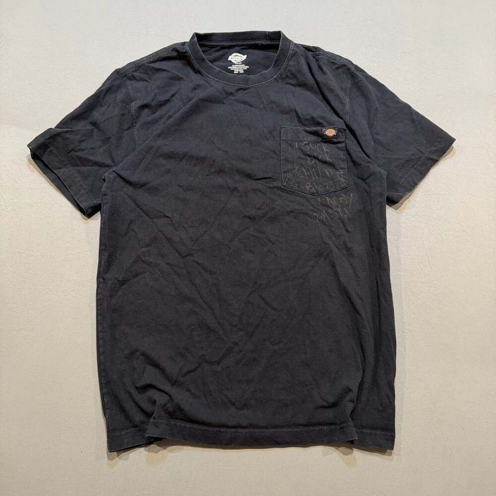 Dickies Short Sleeve Pocket T-Shirt Size M Black Cotton Workwear